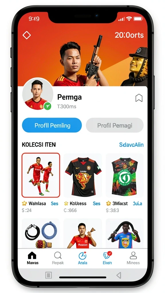 Lingkungan yang dirancang dengan detail dan penuh warna.