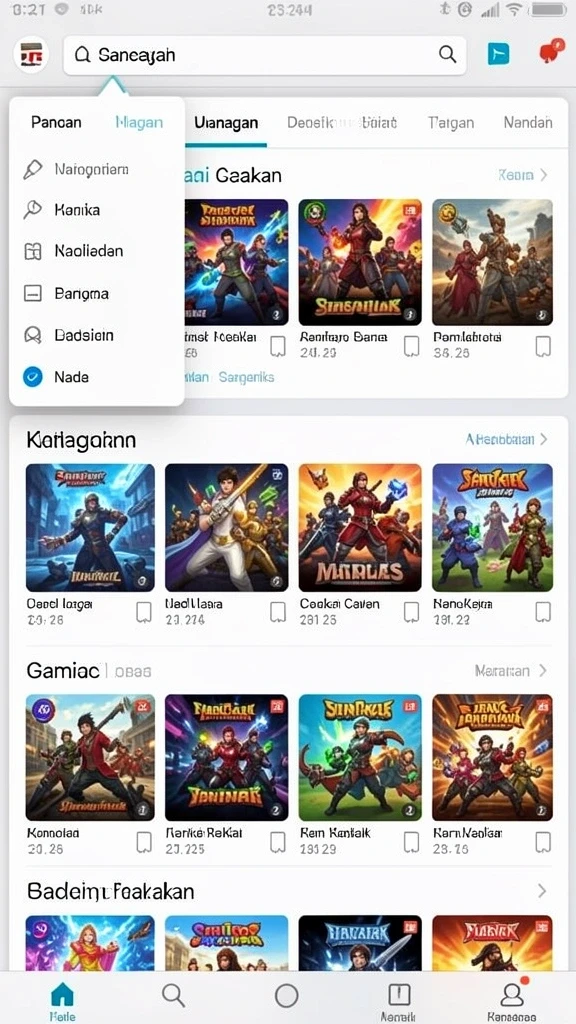 Tangkapan layar menunjukkan sistem reward yang menarik.