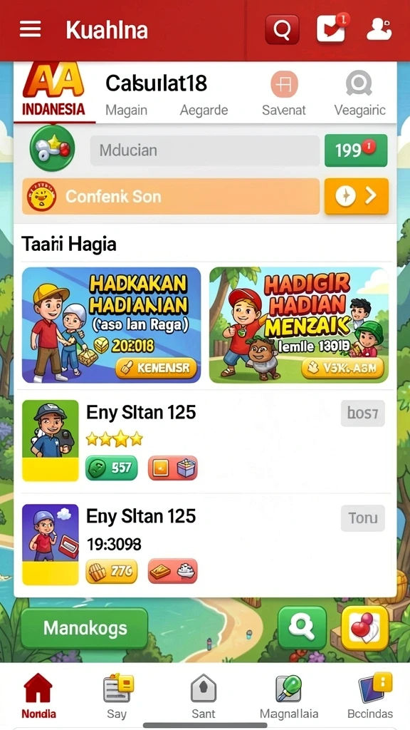 Beragam permainan yang selalu diperbarui secara berkala.