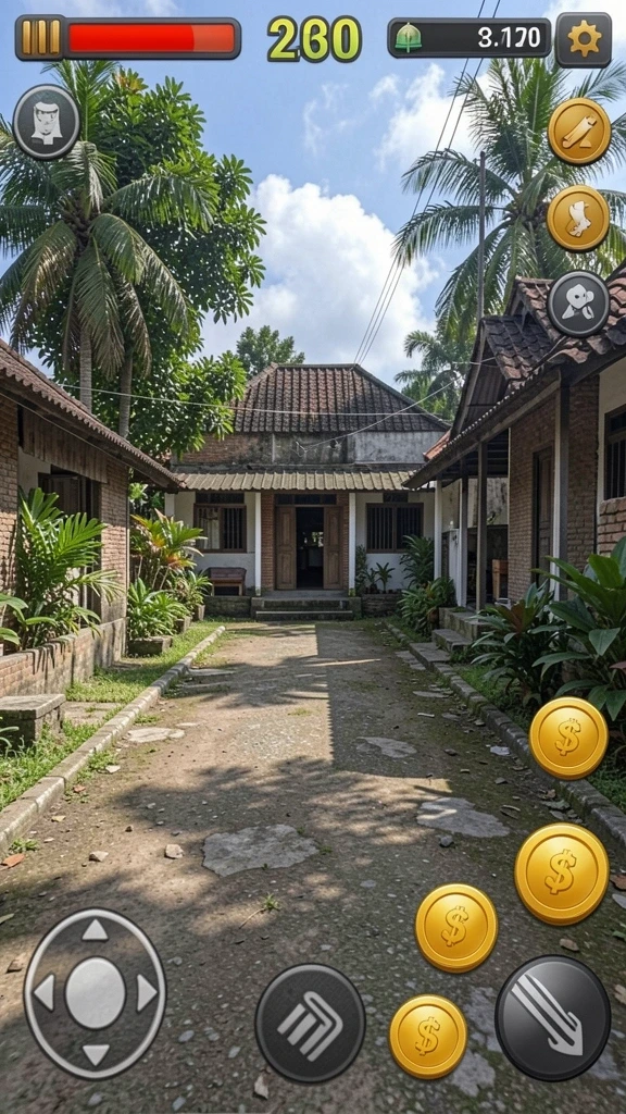 Tampilan utama dengan karakter yang siap beraksi.