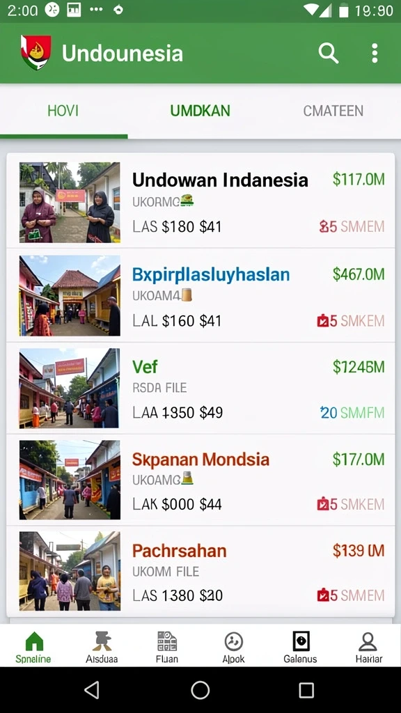 Screenshot menampilkan variasi permainan yang tersedia.