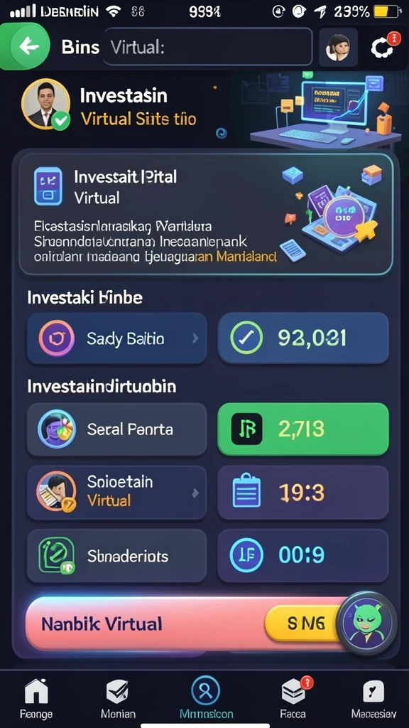 Tampilan menu utama yang menarik dan informatif.