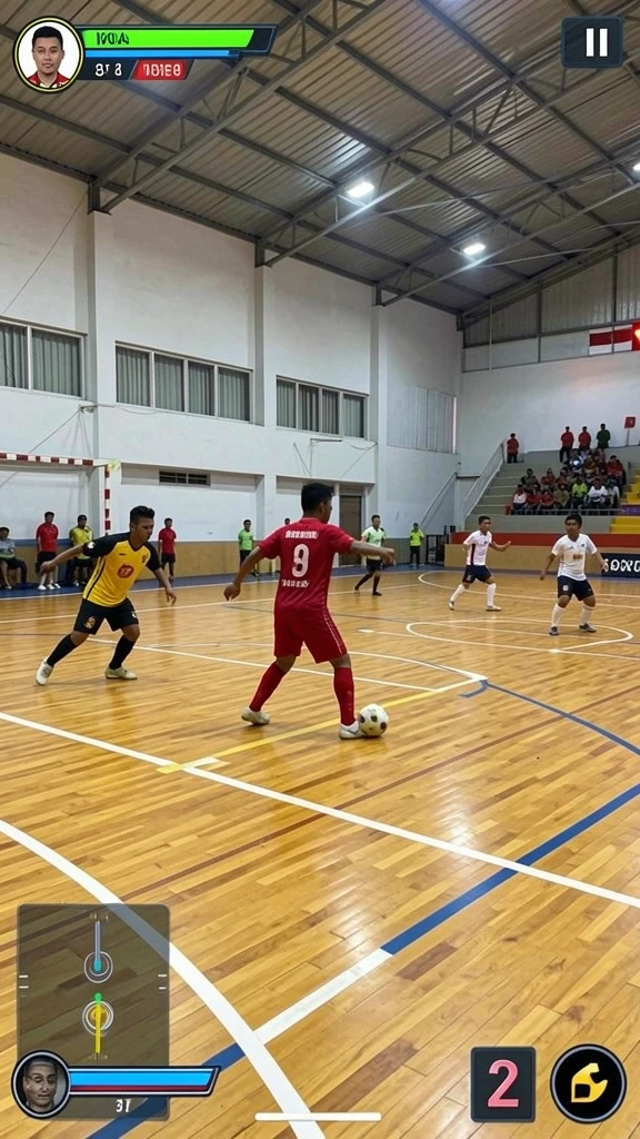 Level yang penuh tantangan dengan berbagai rintangan.